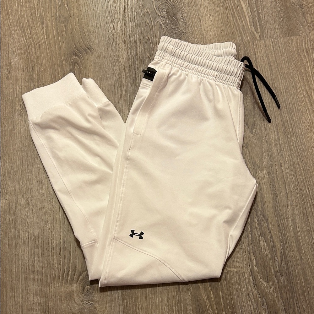 Under Armour Cream Joggers with Black Accents